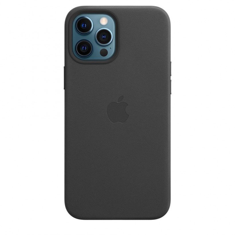 Чохол для смартфона Apple iPhone 12 Pro Max Leather Case with MagSafe - Black (MHKM3)  Фото №1