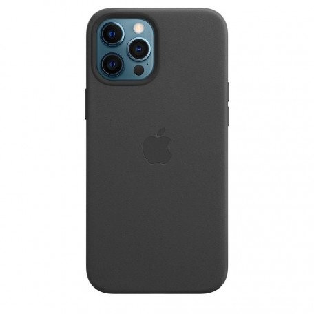 Чохол для смартфона Apple iPhone 12 Pro Max Leather Case with MagSafe - Black (MHKM3)  Фото №1