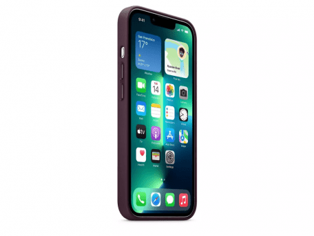 Чехол для смартфона Apple iPhone 13 Pro Max Leather Case with MagSafe - Dark Cherry (MM1M3)  Фото №4