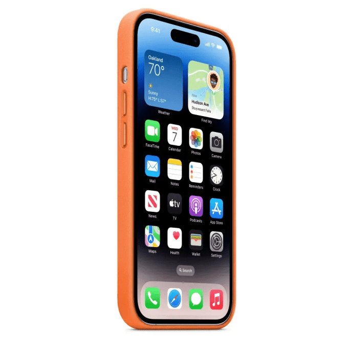 Чохол для смартфона Apple iPhone 14 Pro Max Leather Case with MagSafe - Orange (MPPR3)  Фото №3