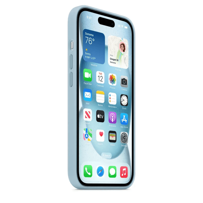 Чехол для смартфона Apple iPhone 15 Silicone Case with MagSafe - Light Blue (MWND3)  Фото №3