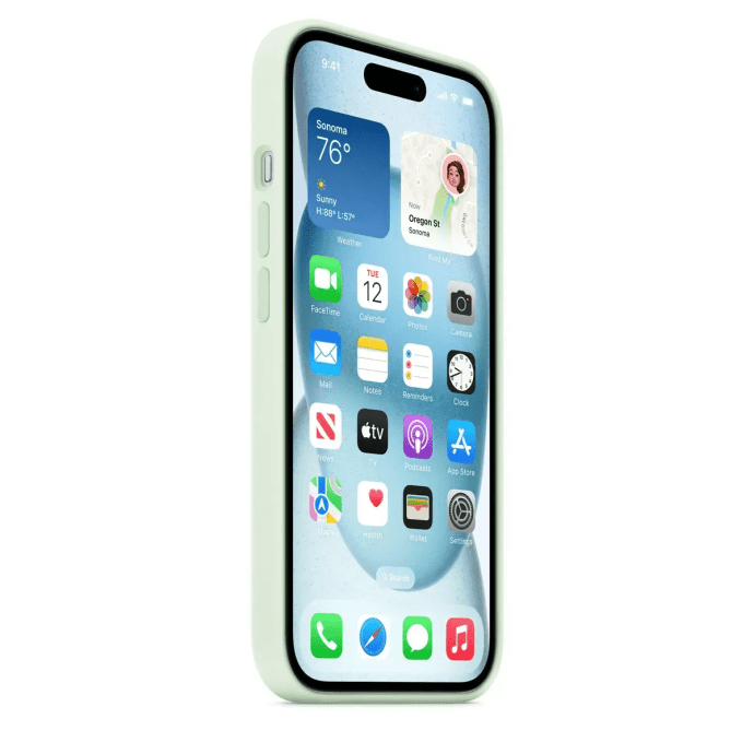 Чехол для смартфона Apple iPhone 15 Silicone Case with MagSafe - Soft Mint (MWNC3)  Фото №4