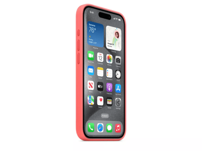 Чехол для смартфона Apple iPhone 15 Pro Max Silicone Case with MagSafe - Guava (MT1V3)  Фото №4
