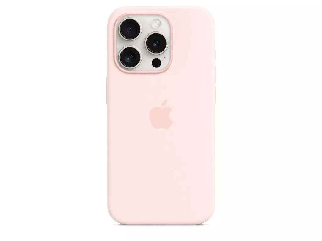 Чехол для смартфона Apple iPhone 15 Pro Max Silicone Case with MagSafe - Light Pink (MT1U3)  Фото №1