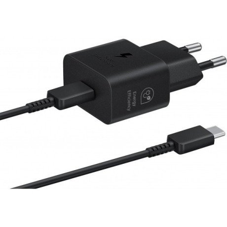 Мережевий зарядний пристрій Samsung 25W PD Power Adapter (with Type-C cable) Black (EP-T2510XBE)  Фото №4