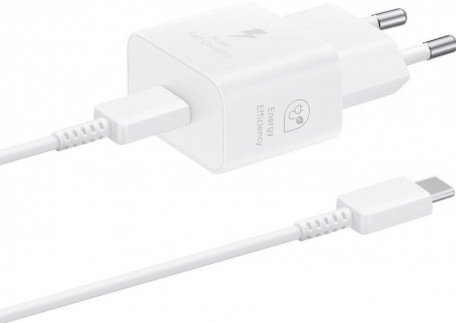 Мережевий зарядний пристрій Samsung 25W PD Power Adapter (with Type-C cable) White (EP-T2510XWE)  Фото №0