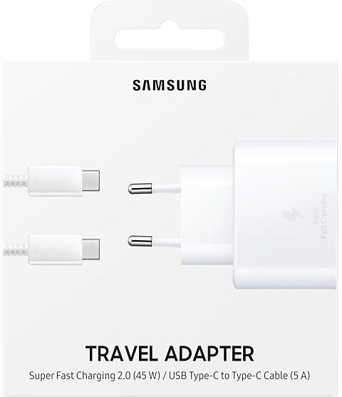 Мережевий зарядний пристрій Samsung 45W Travel Adapter (with Type-C cable) White (EP-TA845XWE)  Фото №3