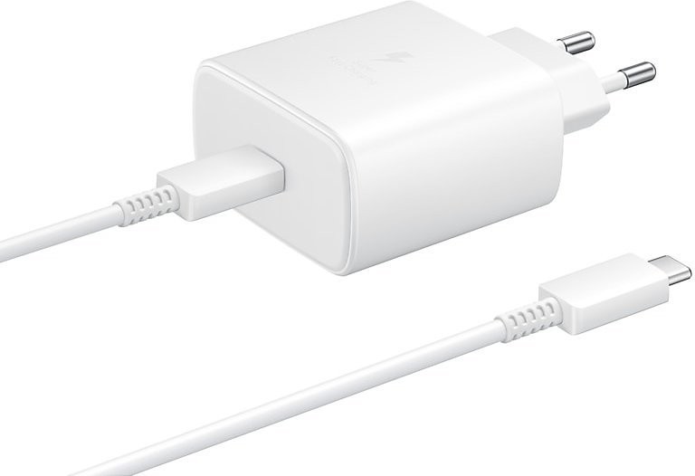 Сетевое зарядное устройство для Samsung 45W Travel Adapter (with Type-C cable) White (EP-TA845XWE)  Фото №0