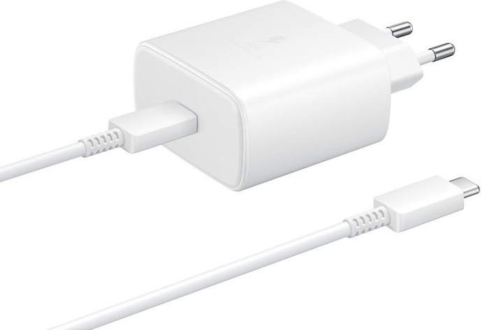Сетевое зарядное устройство для Samsung 45W Travel Adapter (with Type-C cable) White (EP-TA845XWE)  Фото №0