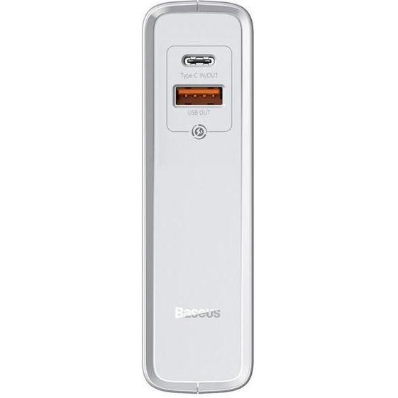 Внешний аккумулятор (павербанк) Baseus Power Station GaN 2-in-1 QC 10000 mAh 45W White (PPNLK45US)  Фото №2