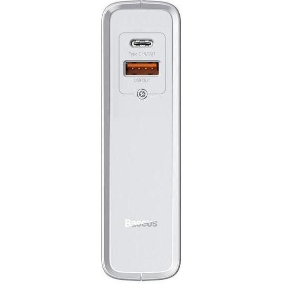 Внешний аккумулятор (павербанк) Baseus Power Station GaN 2-in-1 QC 10000 mAh 45W White (PPNLK45US)  Фото №2