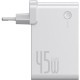 Зовнішній акумулятор (павербанк) Baseus Power Station GaN 2-in-1 QC 10000 mAh 45W White (PPNLK45US)