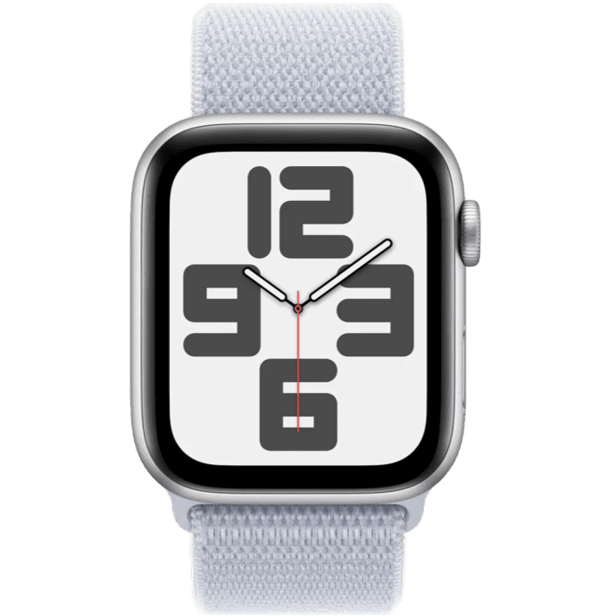 Смарт-годинник Apple Watch SE GPS + Cellular 44mm Silver Aluminum Case with Blue Cloud Sport Loop (MXG63)  Фото №0
