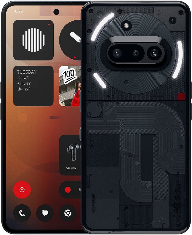 Смартфон Nothing Phone (3a) 8/128GB Black (Global EU)  Фото №3
