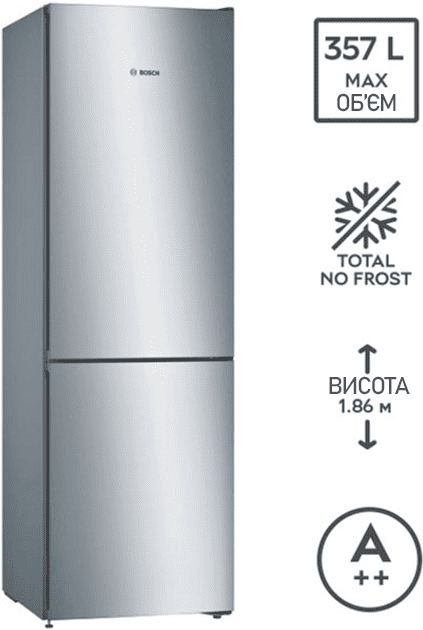 Холодильник з морозильною камерою Bosch KGN36VL326  Фото №0