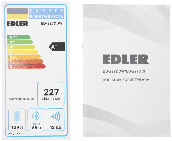 Холодильник с морозильной камерой Edler ED-227DDW  Фото №16