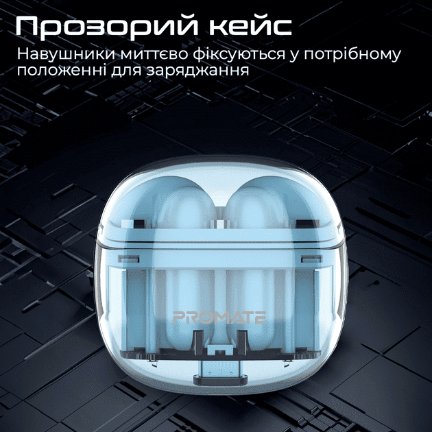 Навушники TWS Promate TransPods Blue (transpods.blue)  Фото №5