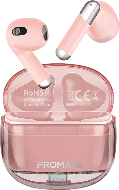 Навушники TWS Promate TransPods Pink (transpods.pink)