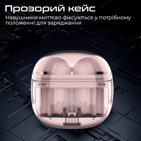 Навушники TWS Promate TransPods Pink (transpods.pink)  Фото №5