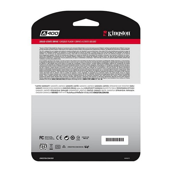 SSD накопичувач Kingston A400 480 GB (SA400S37/480G)  Фото №4