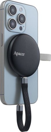 SSD накопитель Apacer Magnetic Portable AS725 512GB USB 3.2 Gen.2 Type-C MagSafe Black  Фото №1