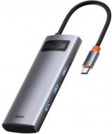 Мультипортовый адаптер Baseus Metal Gleam Series 5-in-1 Multifunctional Type-C HUB Gray (WKWG020013) Мультипортовый адаптер Baseus Metal Gleam Series 5-in-1 Multifunctional Type-C HUB Gray (WKWG020013)