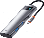 Мультипортовый адаптер Baseus Metal Gleam Series 7-in-1 Multifunctional Type-C HUB Gray (WKWG020113) Мультипортовый адаптер Baseus Metal Gleam Series 7-in-1 Multifunctional Type-C HUB Gray (WKWG020113)