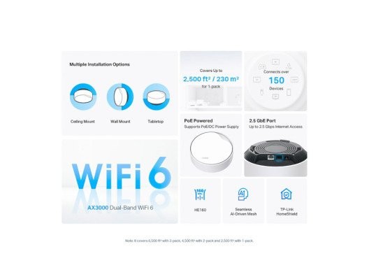 Mesh-система TP-Link Deco X50 PoE 1-Pack  Фото №10