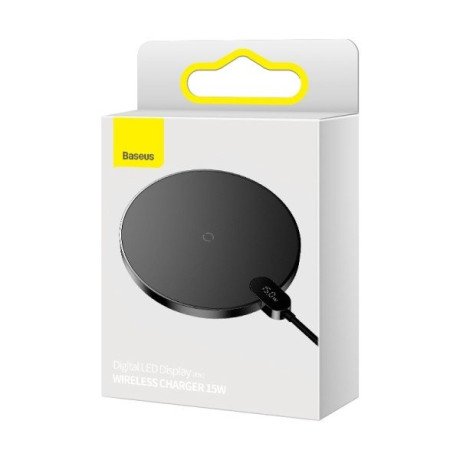 Бездротовий зарядний пристрій Baseus Digital LED Display Gen 2 Wireless Charger 15W Black (CCED000001)  Фото №0