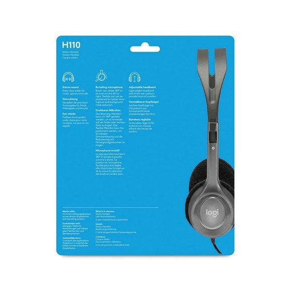 Наушники с микрофоном Logitech Stereo Headset H110  Фото №4