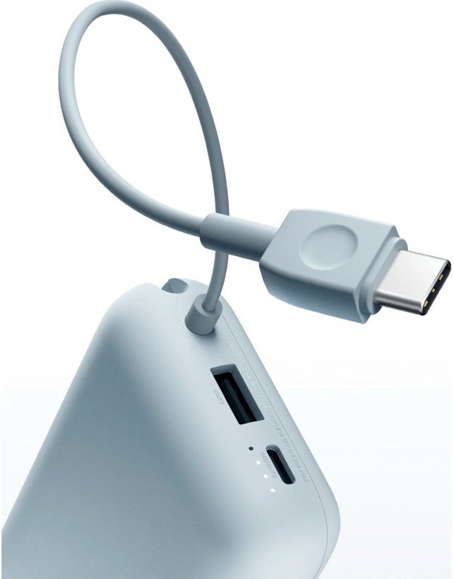 Внешний аккумулятор (павербанк) Xiaomi 10000mAh 22.5W Integrated Cable Blue BHR9073GL  Фото №1