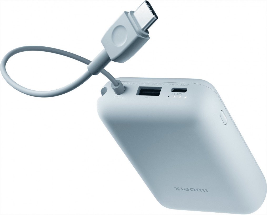 Внешний аккумулятор (павербанк) Xiaomi 10000mAh 22.5W Integrated Cable Blue BHR9073GL  Фото №6