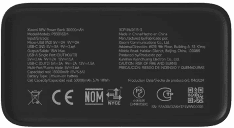 Зовнішній акумулятор (павербанк) Xiaomi PB3018ZM 30000mAh 18W Black (BHR9126GL)  Фото №10