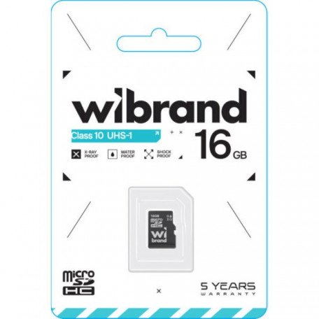 Карта пам&#039;яті Wibrand 16 GB microSD UHS-I Class 10 (WICDHU1/16GB)  Фото №0