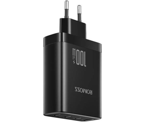 Сетевое зарядное устройство Romoss AC100I 1xUSB-A, 3xUSB-C, 100W Black (AC100I-12-234H  Фото №2
