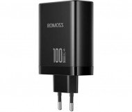 Сетевое зарядное устройство Romoss AC100I 1xUSB-A, 3xUSB-C, 100W Black (AC100I-12-234H Сетевое зарядное устройство Romoss AC100I 1xUSB-A, 3xUSB-C, 100W Black (AC100I-12-234H