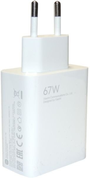 Мережевий зарядний пристрій Xiaomi Wall Charger 67W White + USB-C (BHR6035EU)  Фото №0