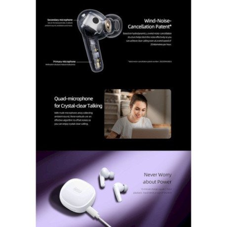 Наушники TWS QCY T13X White  Фото №3