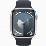 Смарт-часы Apple Watch Series 9 GPS 45mm Silver Aluminum Case w. Midnight Sport Band (MR9R3+MT593)