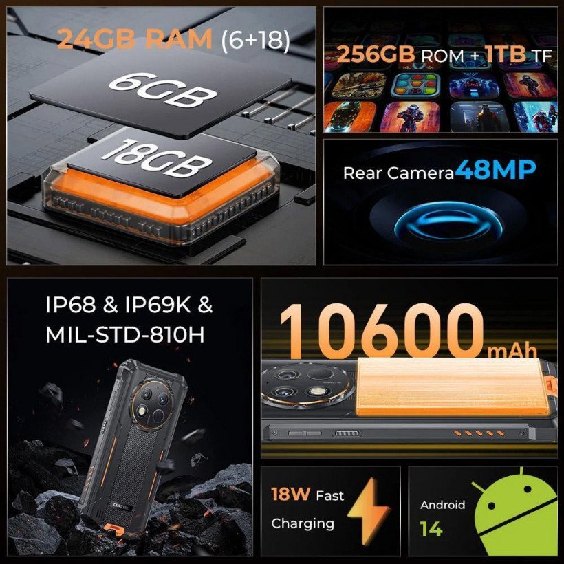 Смартфон Oukitel G1 6/256GB Orange (Global EU)  Фото №6