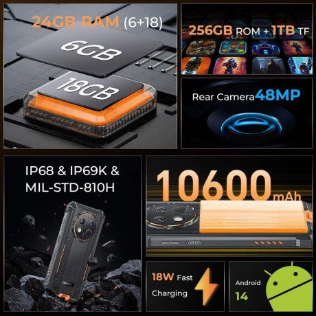 Смартфон Oukitel G1 6/256GB Orange (Global EU)  Фото №6