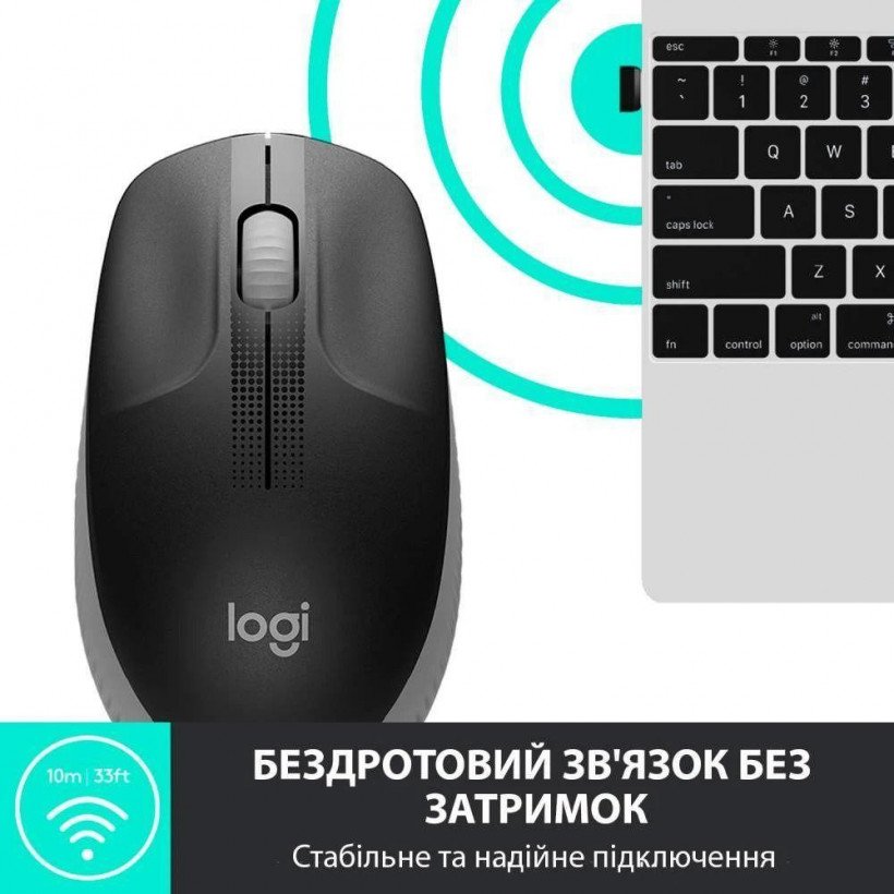 Миша Logitech M190 Wireless Mid Grey (910-005906)  Фото №5