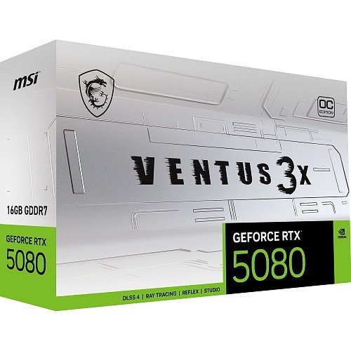 Відеокарта MSI GeForce RTX 5080 16G VENTUS 3X OC WHITE (G5080-16V3CW)  Фото №9