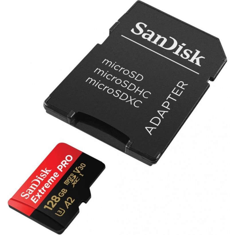 Карта пам&#039;яті SanDisk 128 GB microSDXC UHS-I U3 Extreme Pro + SD Adapter SDSQXCD-128G-GN6MA  Фото №1