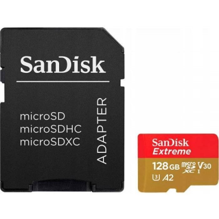 Карта памяти SanDisk 128 GB microSDXC UHS-I U3 V30 A2 Class 10 Extreme (SDSQXAA-128G-GN6AA)