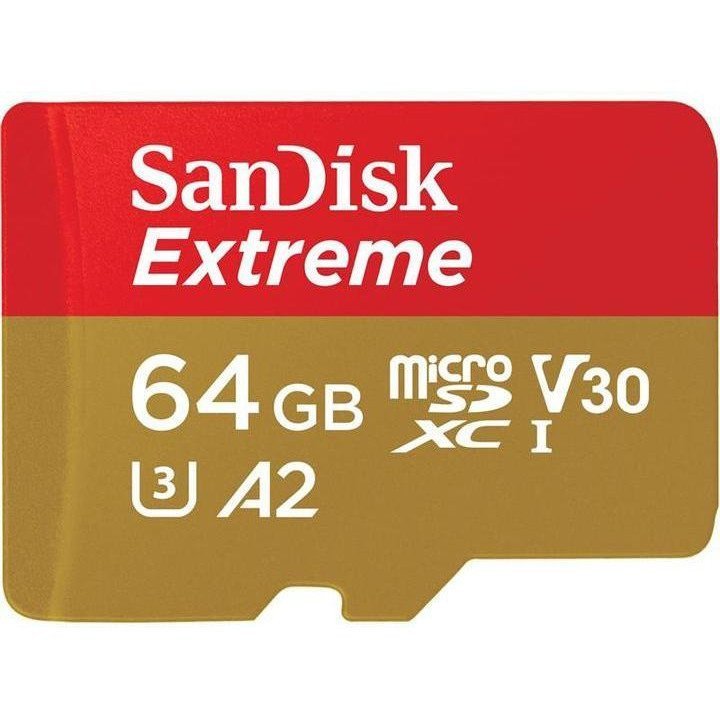 Карта пам&#039;яті SanDisk 64 GB microSDXC UHS-I Extreme A2 + SD adapter (SDSQXAH-064G-GN6AA)
