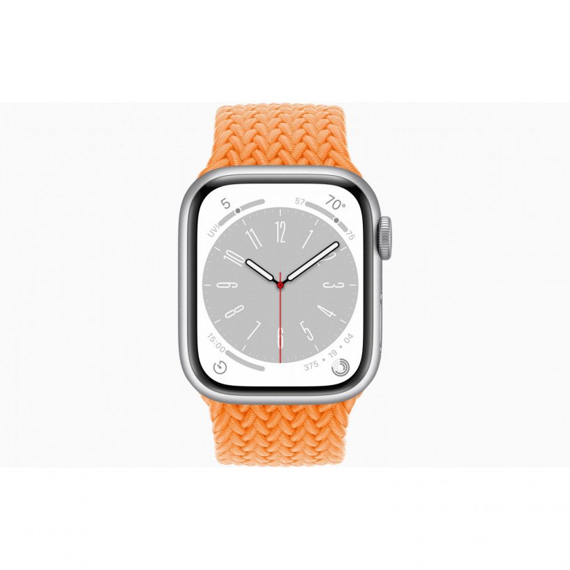 Смарт-годинник Apple Watch SE 2 GPS 40mm Silver Aluminum Case w. Bright Orange Braided Solo Loop - Size 4 (MNJV3 + MQXR3)  Фото №1