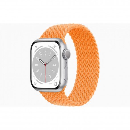 Смарт-годинник Apple Watch SE 2 GPS 40mm Silver Aluminum Case w. Bright Orange Braided Solo Loop - Size 4 (MNJV3 + MQXR3)