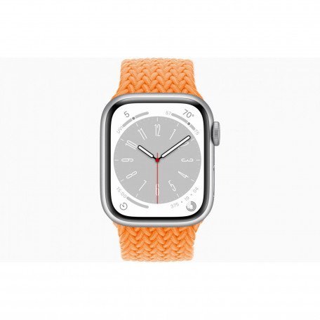Смарт-годинник Apple Watch SE 2 GPS 40mm Silver Aluminum Case w. Bright Orange Braided Solo Loop - Size 4 (MNJV3 + MQXR3)  Фото №1