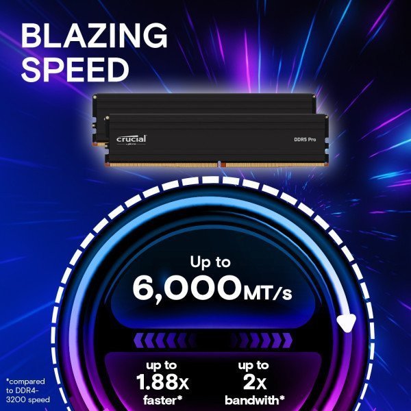Память для настольных компьютеров Crucial 32 GB (2x16GB) DDR5 6000 MHz Pro (CP2K16G60C48U5)  Фото №0